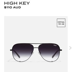 Quay High Key Aviators with the black frame